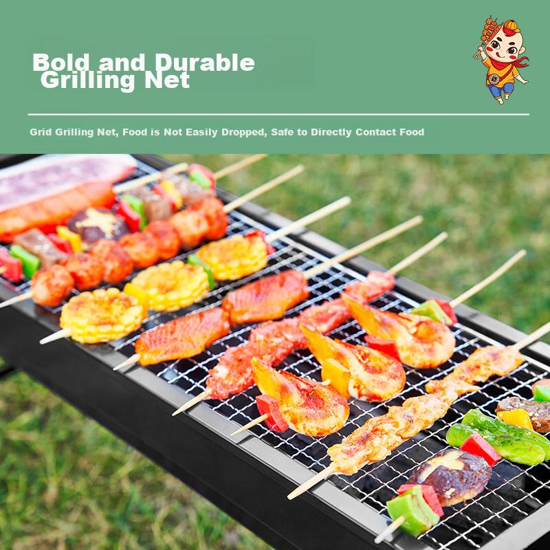 Suncojia Outdoor Barbecue Grill, Home Charcoal Grill Stand, Foldable Portable Charcoal Grill with Accessories And Storage Bag