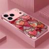 Aesthetic Pink Bow and Heart mobile phones Glass phone case for iphone 17 pro max cover for iPhone 17 16 15 14 13 12 pm Pro Plus