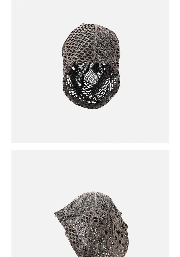 Y2K Hot Girl Stil Netzstrickmütze - Damen Frühling/Sommer Retro Hohlgestrickte Kopfbedeckung.