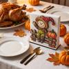 Wooden Napkin Holder with and Pumpkin Design, Thanksgiving Fall Tabletop Decor for Dining Room