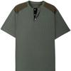 New-style Henry-style Casual, Breathable Button-down V-neck Colour-blocked Short-sleeved Men’s T-shirt