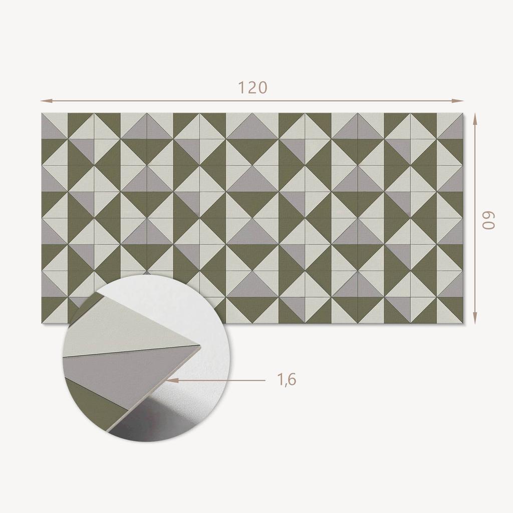 Self-adhesive Vinyl Panel with Print for the Living Room 120x60 cm Geometric Triangle Pattern