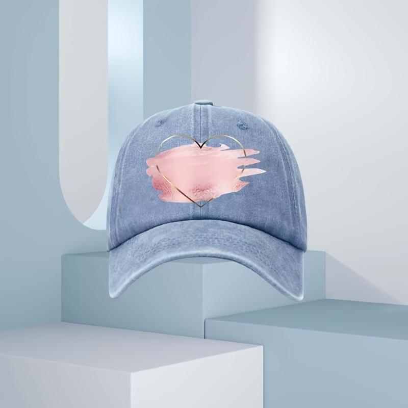 Ladies' High-quality Geometric Heart-shaped Printed Baseball Cap - Seasonal Universal