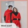 Elegancki, jednolity szalik wełniany: 100% wełny, ciepły, wygodny, uniwersalny, długie frędzle