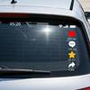 Car Phone Status Bar Stickers - Funny Social Media Like & Follow Decals For Rear Window/ Sunroof