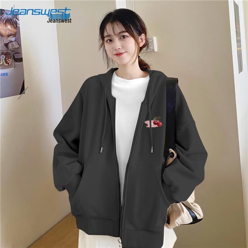 JEANSWEST Women's American Retro Oversize Hooded Sweatshirt