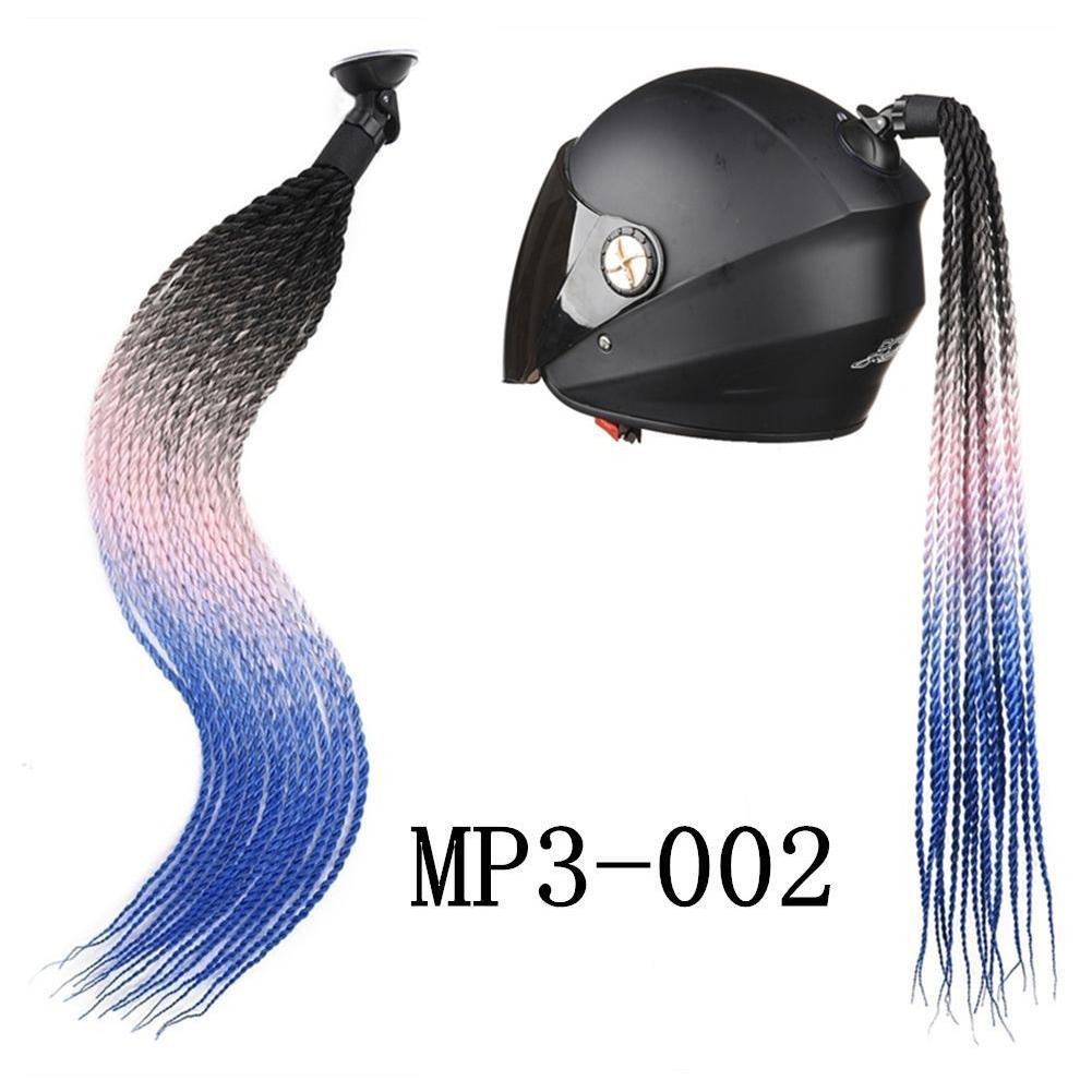 1Pc Motorcycle Helmet Braids Wig Multicolor Loose Wig Ponytail Braid Motorbike Helmet Pigtails Decoration Dual Pigtail Ponytail