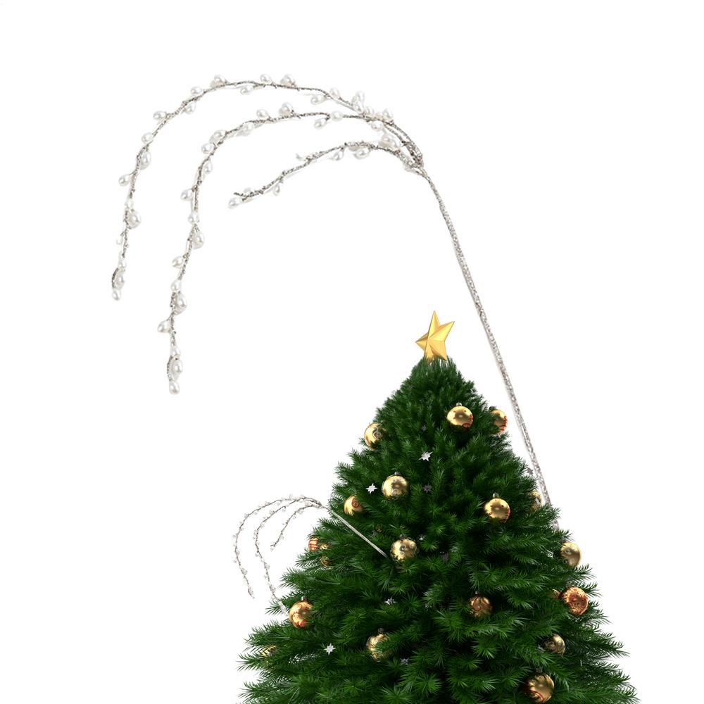 Christmas Tree Filler Stem Branches Glitter Garland Christmas Picks For Crafts For Indoor Holiday Winter Fall Mantle Outdoor