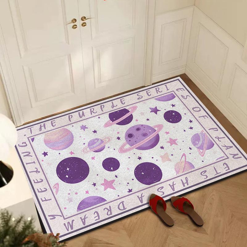

Entry Door Space Silk Floor Mat Household Entrance Door Dirt Mat Outdoor Dirt Resistant Dust Removal Can Be Tailored Carpet 40 * 60CM silk ring