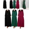 Elegant Plus Size Women Cotton Long Sleeve Vintage Kaftan Casual Maxi Dress