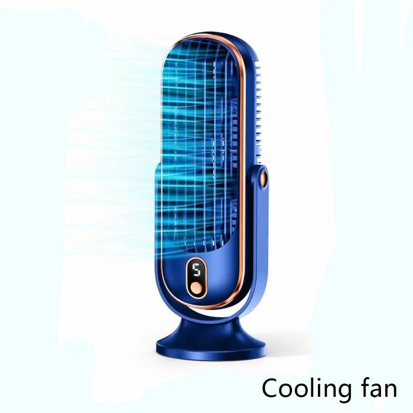 Portable USB Desk Fan Dual Motor 5-Speed LED Large Battery 360° Cooling Quiet for Office Home Travel Camping RV