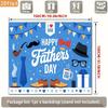 2D Blue Father's Day Backdrop, Gentleman Themed Photo Banner