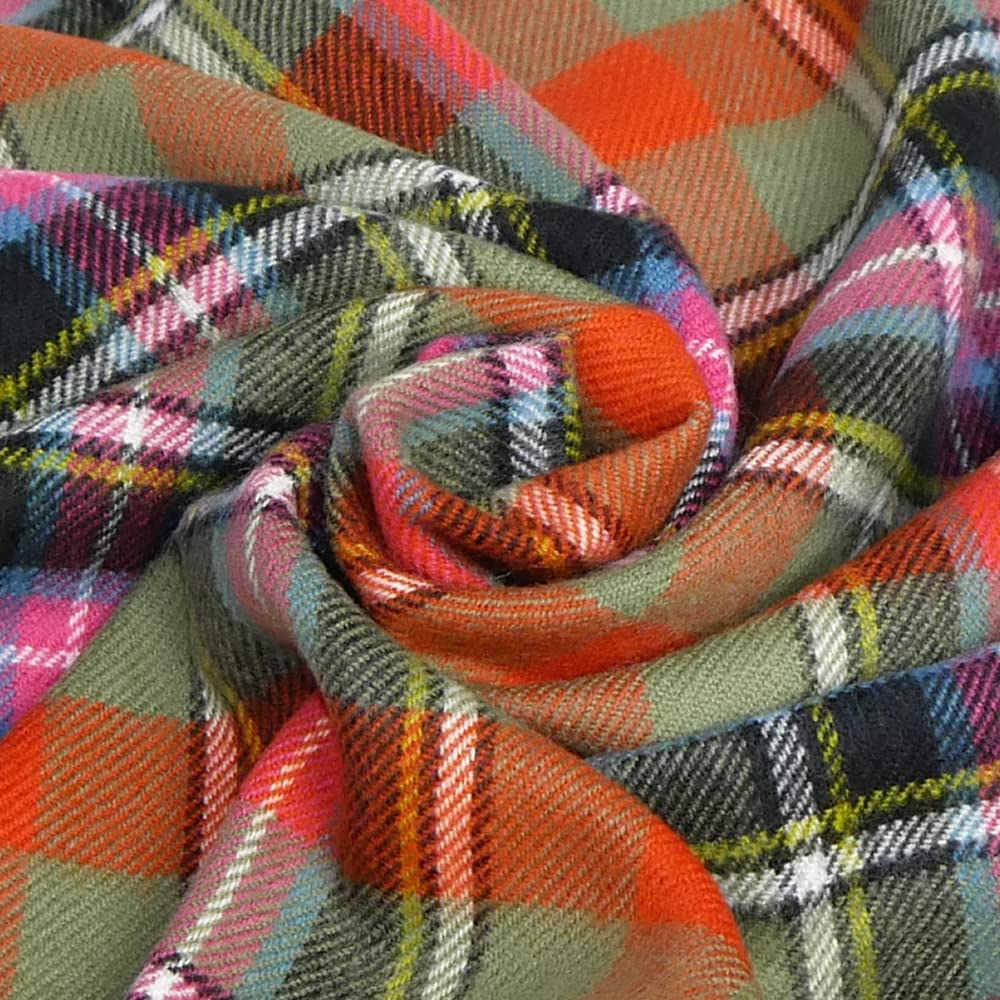 Lochcarron Lambswool Tartan Check Scarf of Made in UK Large, 100% (Bruce Kinnaird), Scotland,