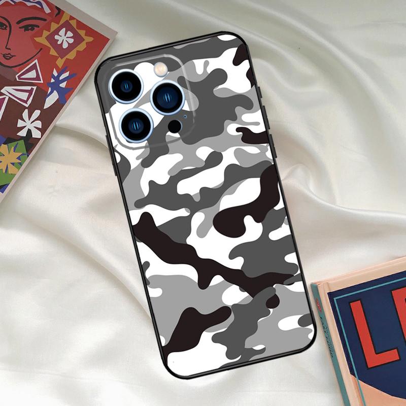 Night Dark Camo Military Camouflage Phone Case For iPhone 15 14 12 11 13 16 17 Pro Max 15 16 Plus 13 Mini 16e 17 Air Funda Cover