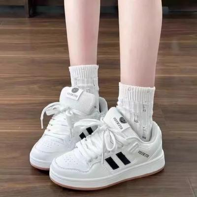 Hong Kong Style Design Sense Bread Shoes Women Ins Tide 2025 Autumn New Student Versatile Sports Casual White Board Shoes