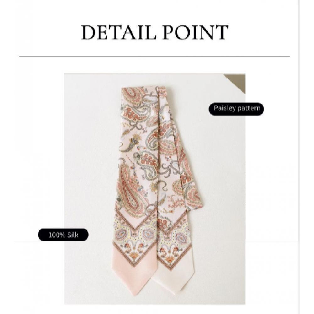 Daks Pink Silk Twilly Scarf Paisley Dcsc6e550p1