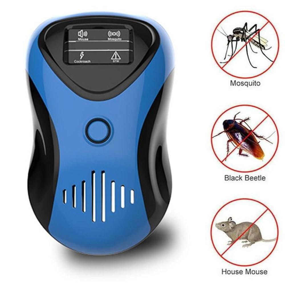 

Ультразвуковое устройство для отпугивания вредителей Мышь Отпугиватель тараканов Насекомое ест пауков Убийца комаров Борьба с вредителями Бытовые вредители Энергосбережение Снижение шума EU Plug чёрный/синий