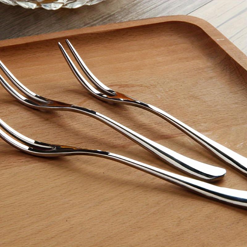 10pcs Stainless Steel Dessert Forks, Fruit Tasting Forks, Nut Picks, Small Size Dinner Forks For Salad, Multipurpose Cutlery Set, Kitchen Supplies