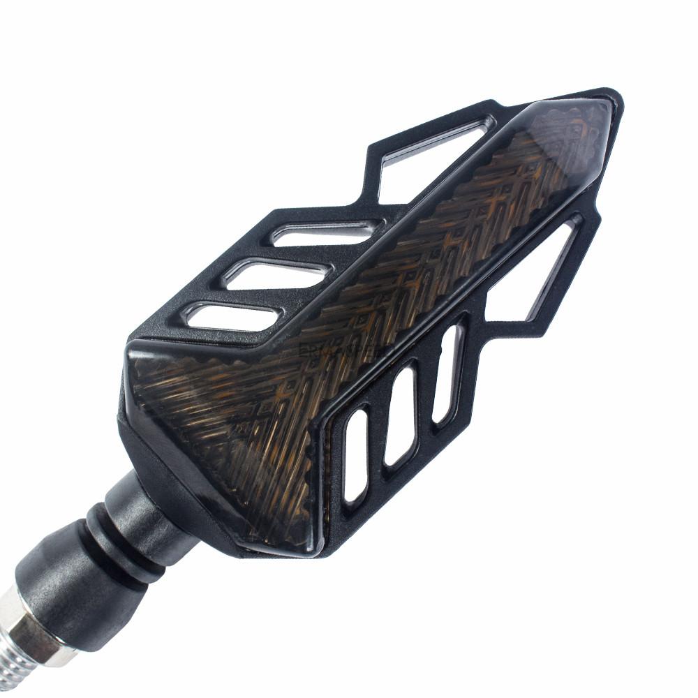 4Pcs/Set Motorcycle LED Turn Signal Flasher Sequential Flowing Water Indicator Lamp Blinker Amber Running Light