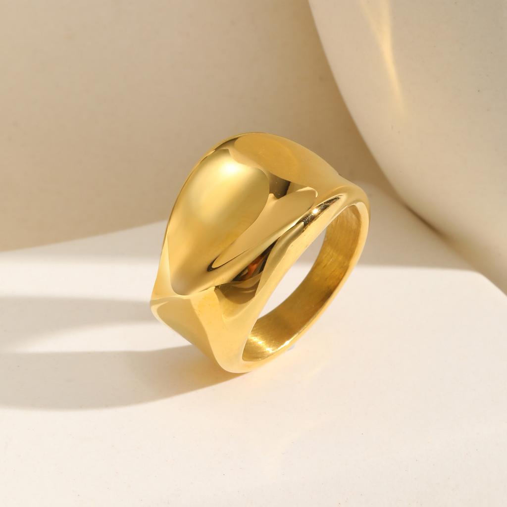 Wide Statement Rings For Women, Stainless Steel Chunky Thumb Band Ring, Non Tarnish Minimalist Jewelry