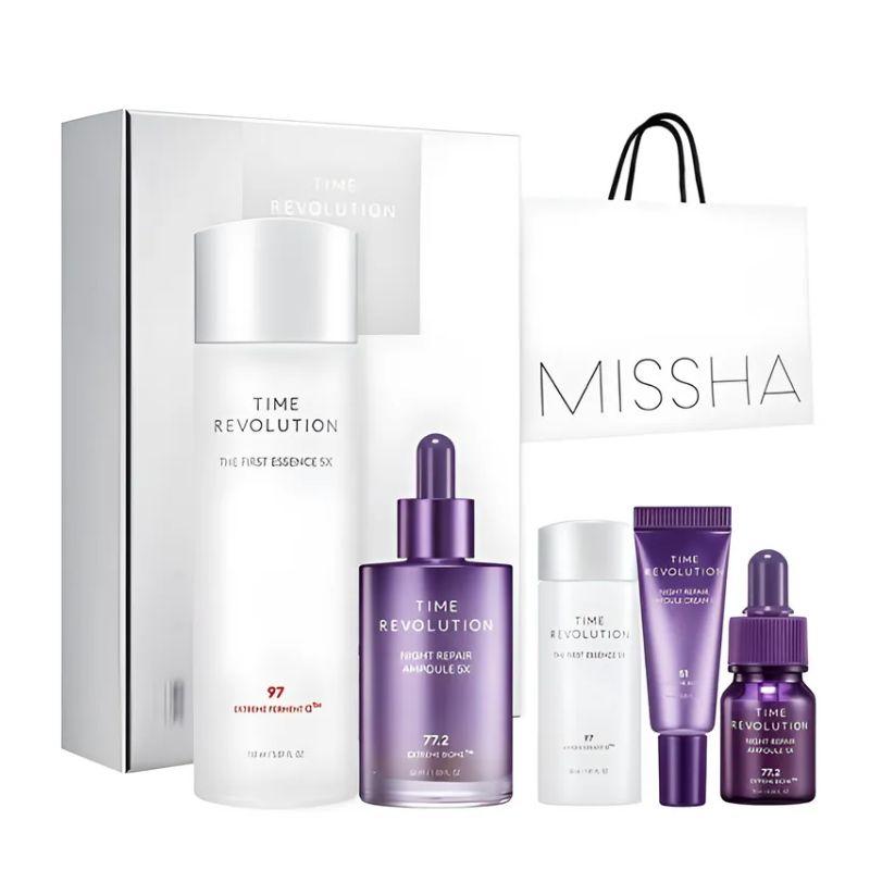 MISSHA Time Revolution 5X Специальный двойной набор (Эссенция для первого ухода 5X и Ночная восстанавливающая ампула 5X) 1set
