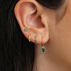 4PCS Exquisite Stainless Steel Flower Square Earrings Set for Women Gold Plated Huggie Dangle Earring Piercing Jewelry aretes