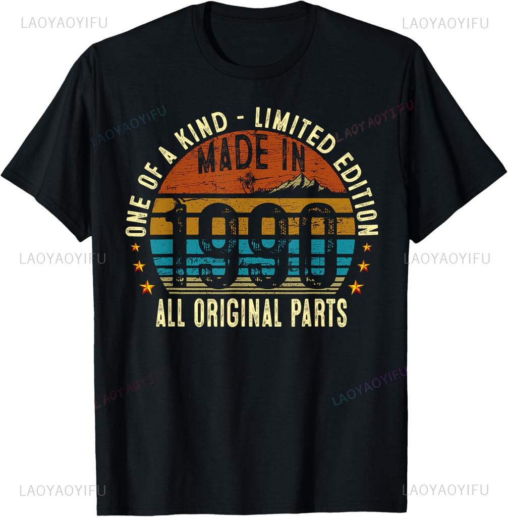 Vintage 1990 Limited Edition 35th Birthday Gifts 35 Year Old T-Shirt Unisex Summer Streetwear Tops Streetwear Ropa Hombre