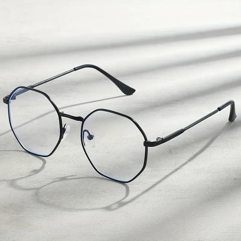 Minimalist Octagonal Full Rim Metal Frame Glasses for Women