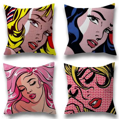 Roy Lichtenstein Pop Art Personalized Pillow Dust Cover Bedroom Kids Party Decoration Pillowcase Birthday Children Gift