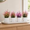Simulated Small Potted Plants Maintenance-free Pink Faux Flowers With Pots 1 Pc