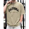 Summer Men's 100% Pure Cotton Casual Loose Plus Size Paris French Printed Sports Comfortable Round Neck Short Sleeved T-shirt