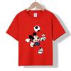 MC-97 MINISO 2026 Summer Mickey Mouse Soccer Kids 100% Cotton T-Shirt Boys Sports Cartoon Print Short Sleeve Top