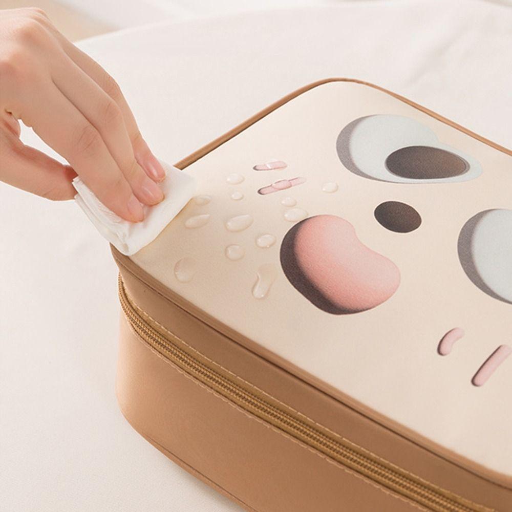 Single/Double Layer Cartoon Pattern Makeup Bag Large Capacity Women's Cosmetics Handbag  Home