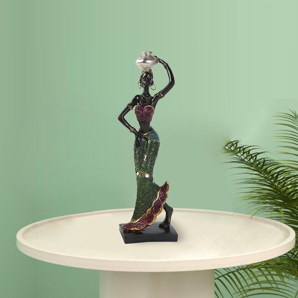 Africké ženy Figurové umění Sochy Tribal Lady Figurka Socha žlutá