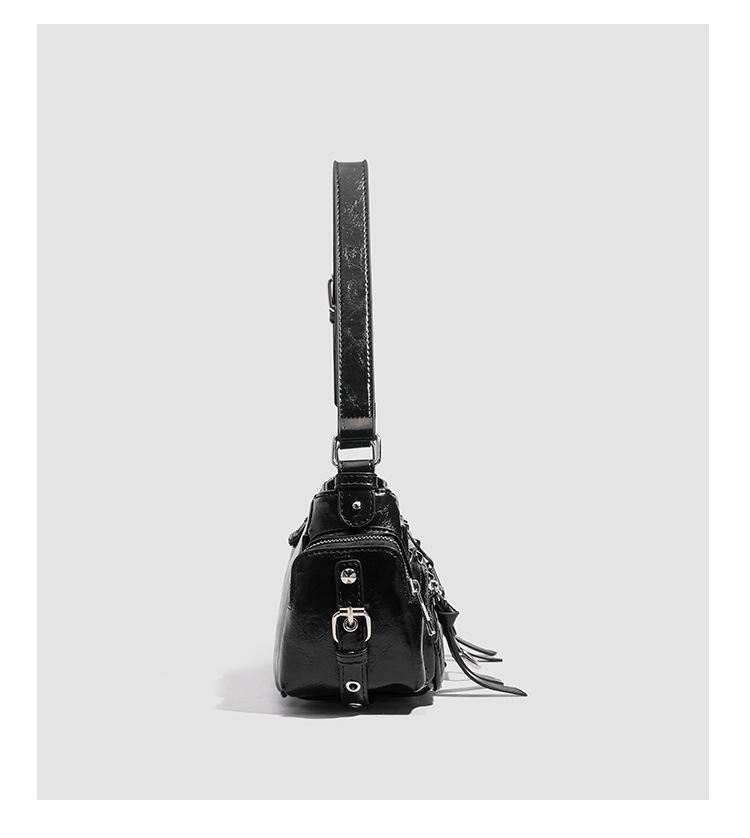 Retro Rivet Tote: Versatile Biker-Inspired Crossbody Bag for the Spicy, Sweet, and Cool.