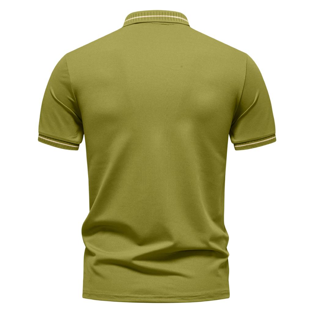 Men's Color Block Short Sleeve Shirt - Breathable Casual Top for Outdoor Wear (US Size)
