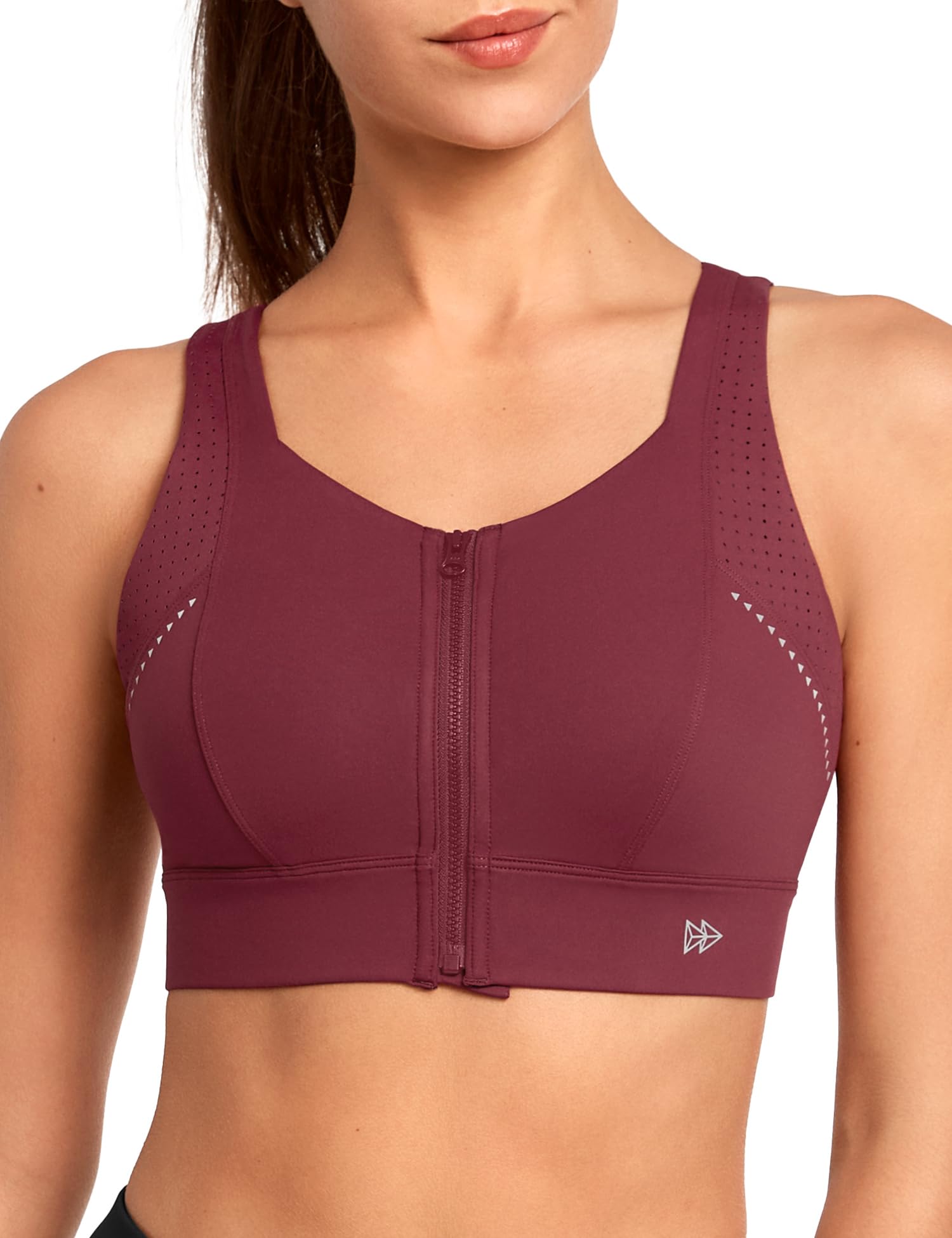 

Yvette Sports Adjustable Front High Integrated Mesh Size M Women s Bra, Opening, Support, Cups, Moisture-Wicking, Quick-Drying, Print, Running, Gym,