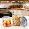 2/4 Pcs Clear Glass Overnight Oats food Storage Container with Lid Leakproof Oats Fruit Salad Sealed Jar Portable Breakfast Cups