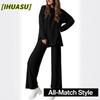 Women's Fashion Casual Long Sleeve O-Neck Pants Suits