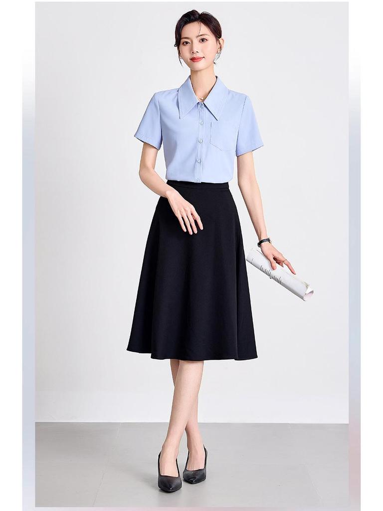 Women's Short Sleeve White Shirt for Professional or Formal Wear