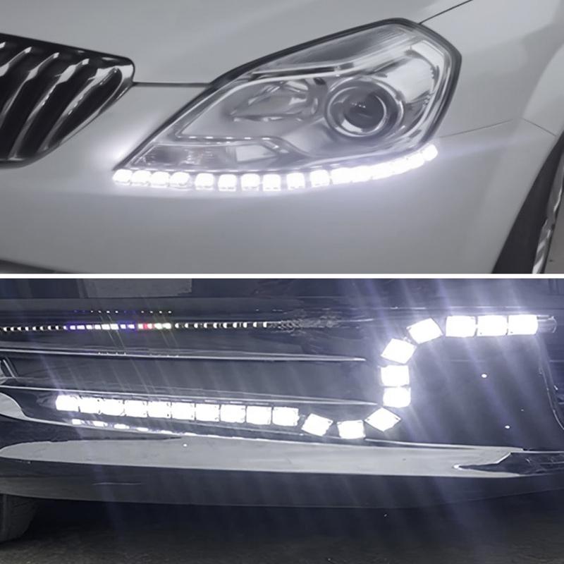 Car LED DRL Daytime Running Lamp White Led Flexibles Waterproof DRL Driving Fog Light Signal DayLight Car Exterior Accessories