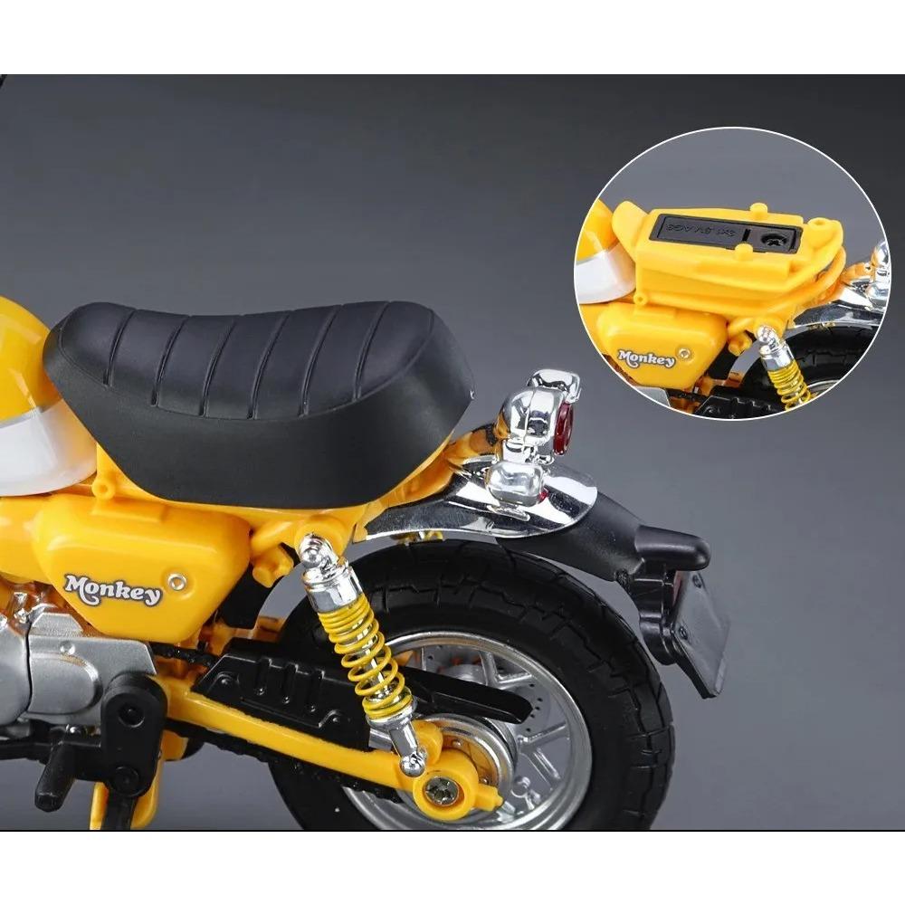 1/12 Honda Monkey 125 Alloy Motorcycle Model Die Cast Toy Vehicle Simulation Sound and Light Off Road Autocycle Collection Toys