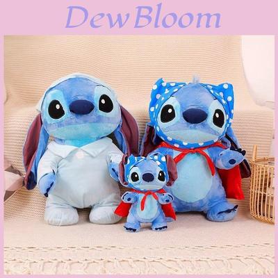 Stitch Plush Toy With Red Cape Soft Short Plush Pp Cotton Filling For Kids Gift