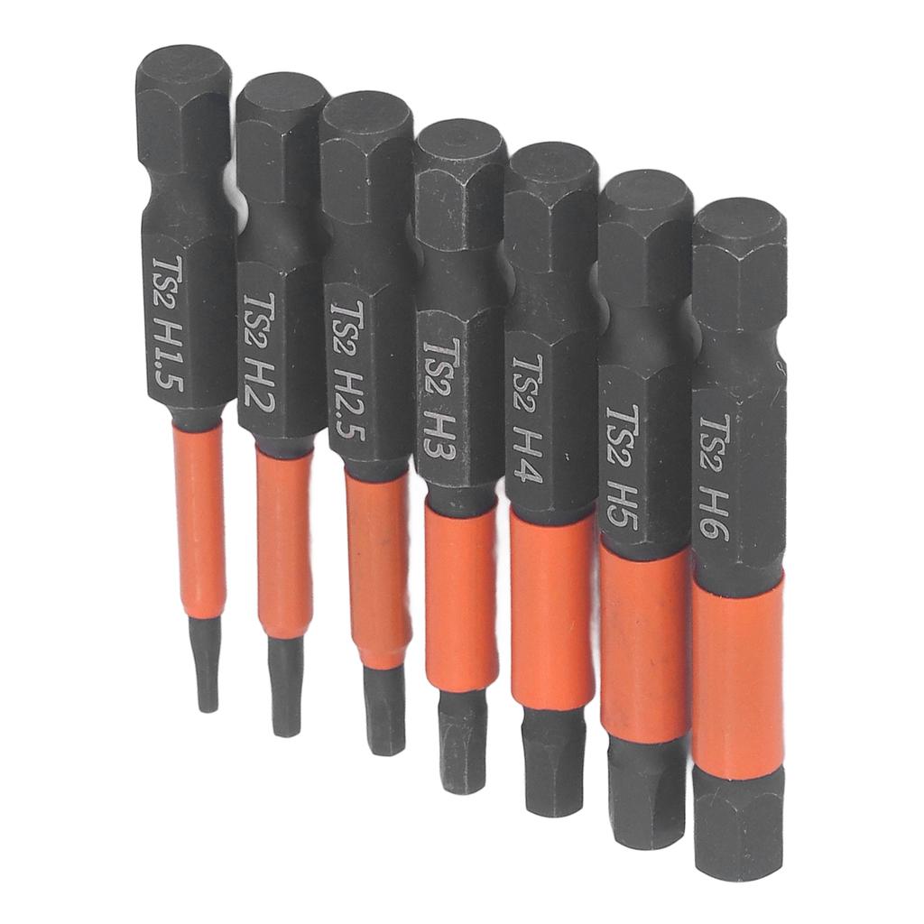 7-teiliges magnetisches Schraubendreher-Bit-Set Sechskantschaft Schlagschrauber Bohrer H1.5-H6 Metrisch