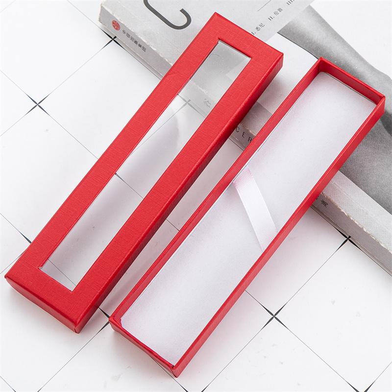 10pcs Pen Box Transparent Window Paper Packaging Gift Gel Pen Box Pencil Cases Pen Boxes Packaging Jewelry Gift Box Pencil Box