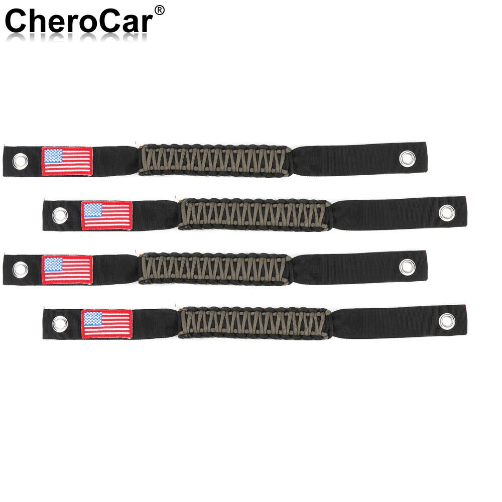 4 шт. Рукоятки для захвата за дугу roll bar, рукоятка с паракордом для Ford Bronco, запчасти 21+ Серый