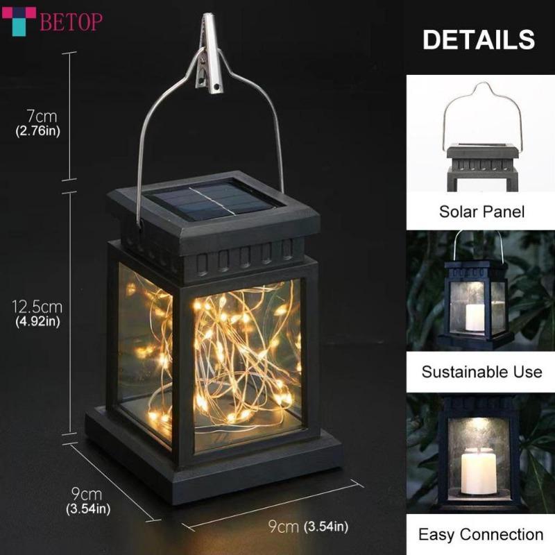 Solarbetriebener Außenhof-Balkon-Garten-Kronleuchter, wasserdicht, Dekoration für Nachtszenen