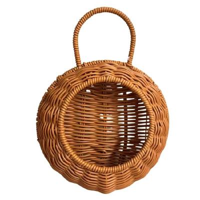 Handgemaakte Rotan Vlechtwerk Bloempotmand Wandhanger Voor Tuin Klimplant Pot Plantenhouder Woondecoratie Wandbloempot