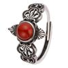 Personalisierter Retro Thai Silber Naturfarbener Schatzring Damen S925 Sterlingsilber Eingelegt mit Nanhong Blauem Gold Jaspis Zeigefingerringe