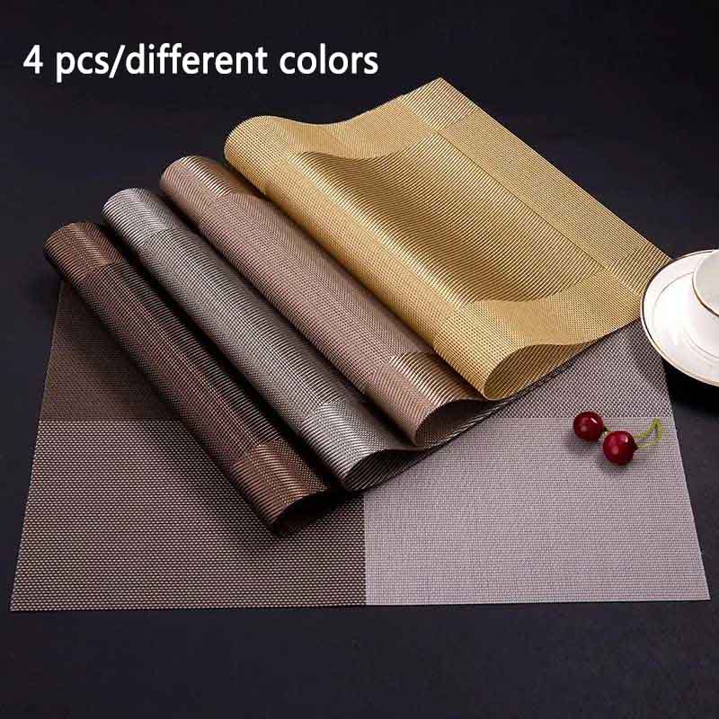 4pcs/set of Rectangle Heat Insulation Bowl Plate Cup Place Mat